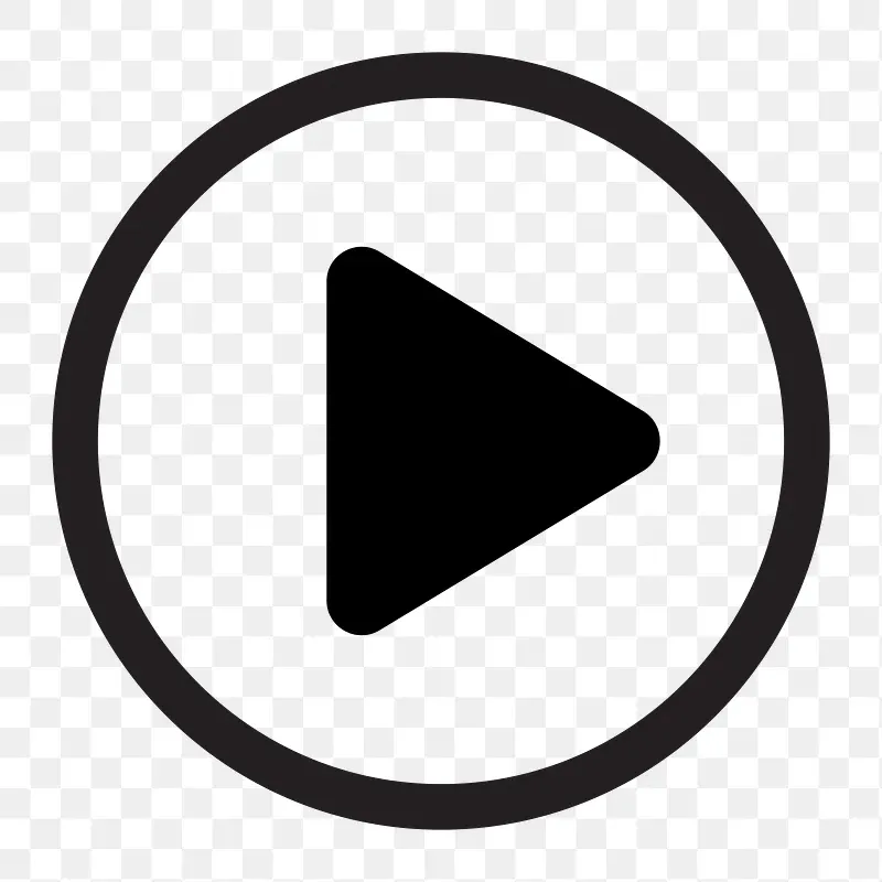 Play button icon inside a circular border